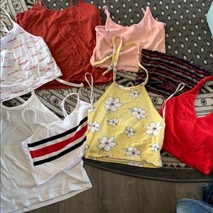 Bundle of tank tops, halter tops, and a tube top